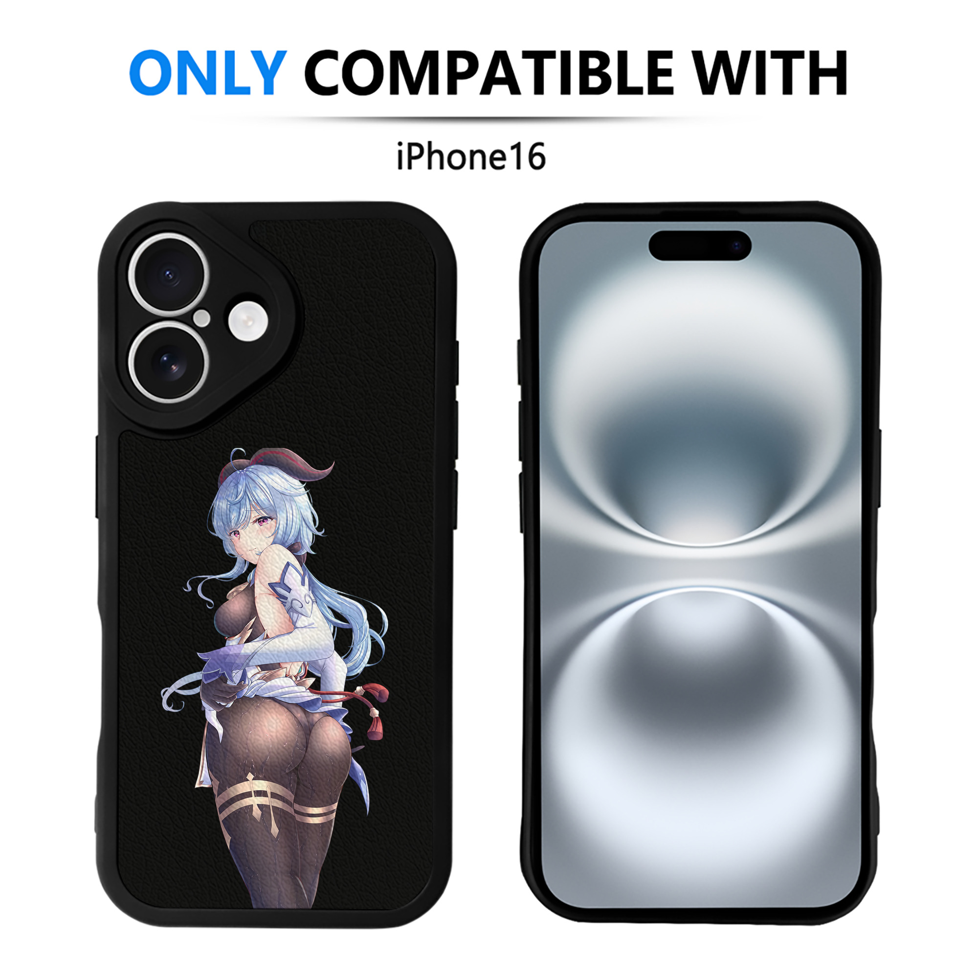 げんし神 甘雨 かんう genshin Ganyu 【iPhone 16シリーズ対応】シリコンスマホケース（レザー調） 材質：シリコン